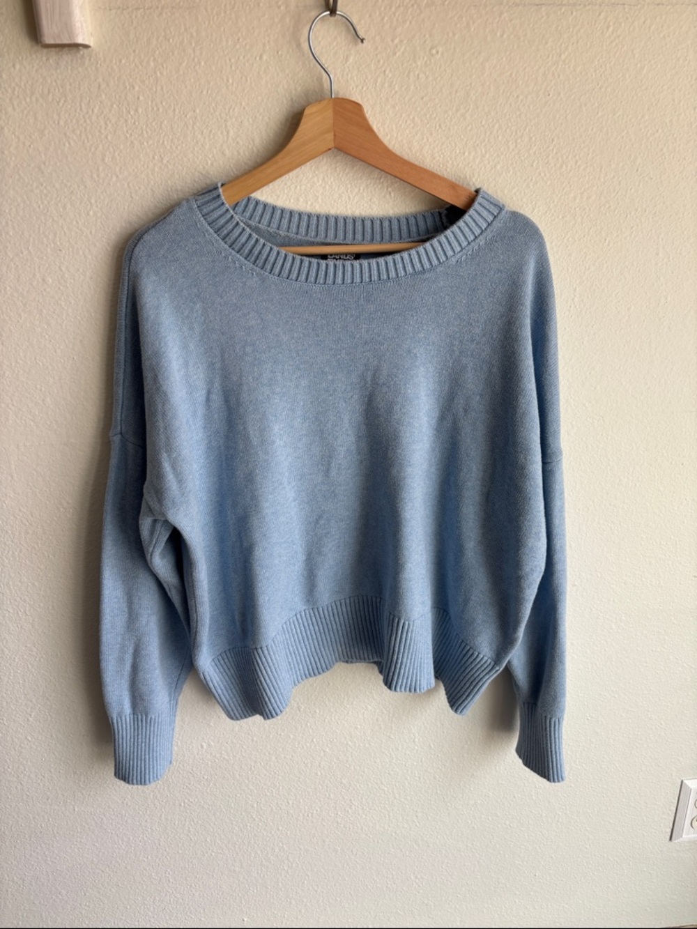 LANDS’ END Womens Drifter Crew Neck Sweater Soft Blue Size Large L